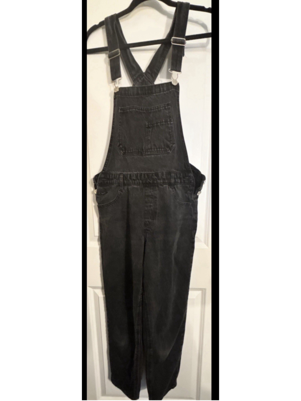 WallFlower Black Denim Overalls Womenβs Size Medium Adjustable Bib Cotton Jeans